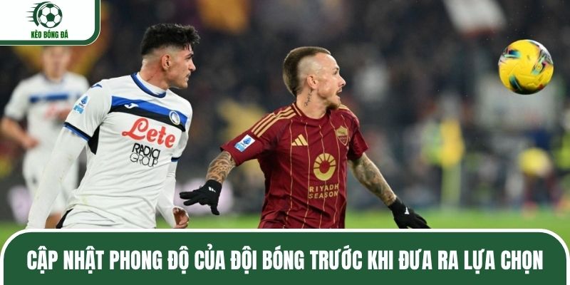 Cập nhật phong độ của đội bóng trước khi đưa ra lựa chọn