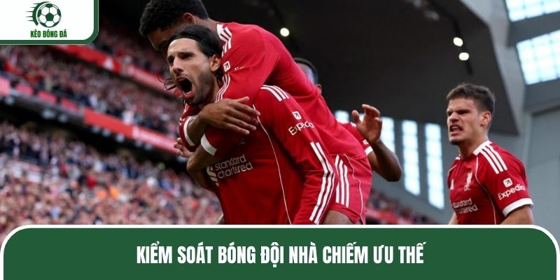 Kiểm soát bóng đội nhà chiếm ưu thế
