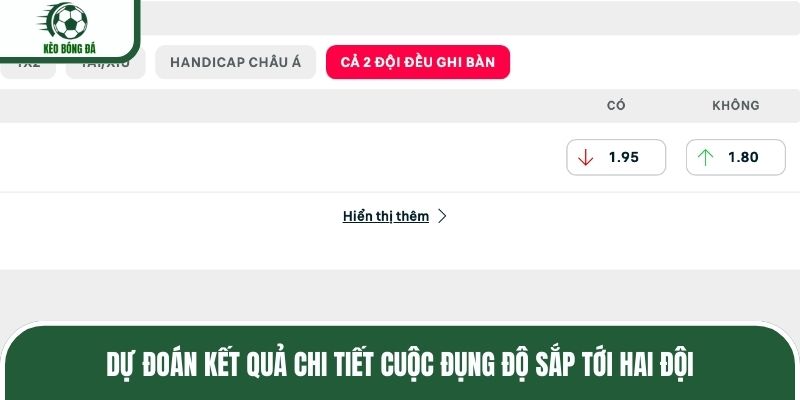 Dự đoán kết quả chi tiết cuộc đụng độ sắp tới hai đội